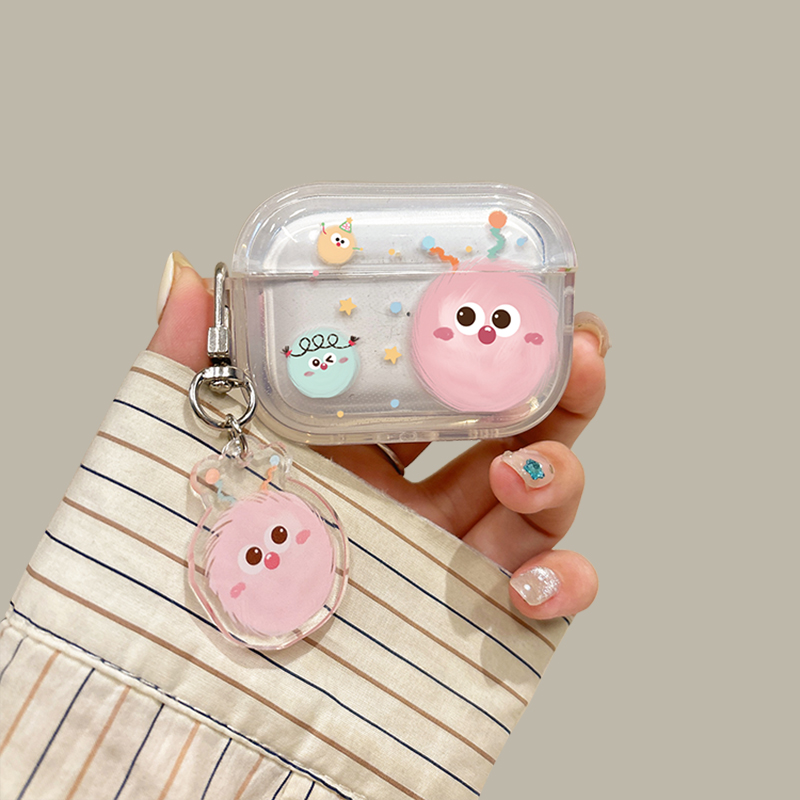 粉色毛球airpodspro2保护套适用苹果蓝牙耳机壳2代透明3代硅胶pro卡通可爱萌系女款第二代套4代防摔新款软壳1