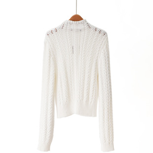 柜货同源！优雅紫标系列~26春新桑蚕丝精梳棉混纺镂空套头针织衫