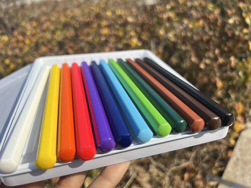 推荐0.53厘米大粗芯1厘米儿童幼童小童大六角杆油性彩铅笔12色