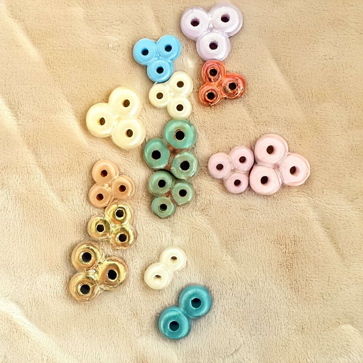 捷克珠三位一体珠无限珠TRINITY BEADS双孔3孔珠DIY手工材料散珠