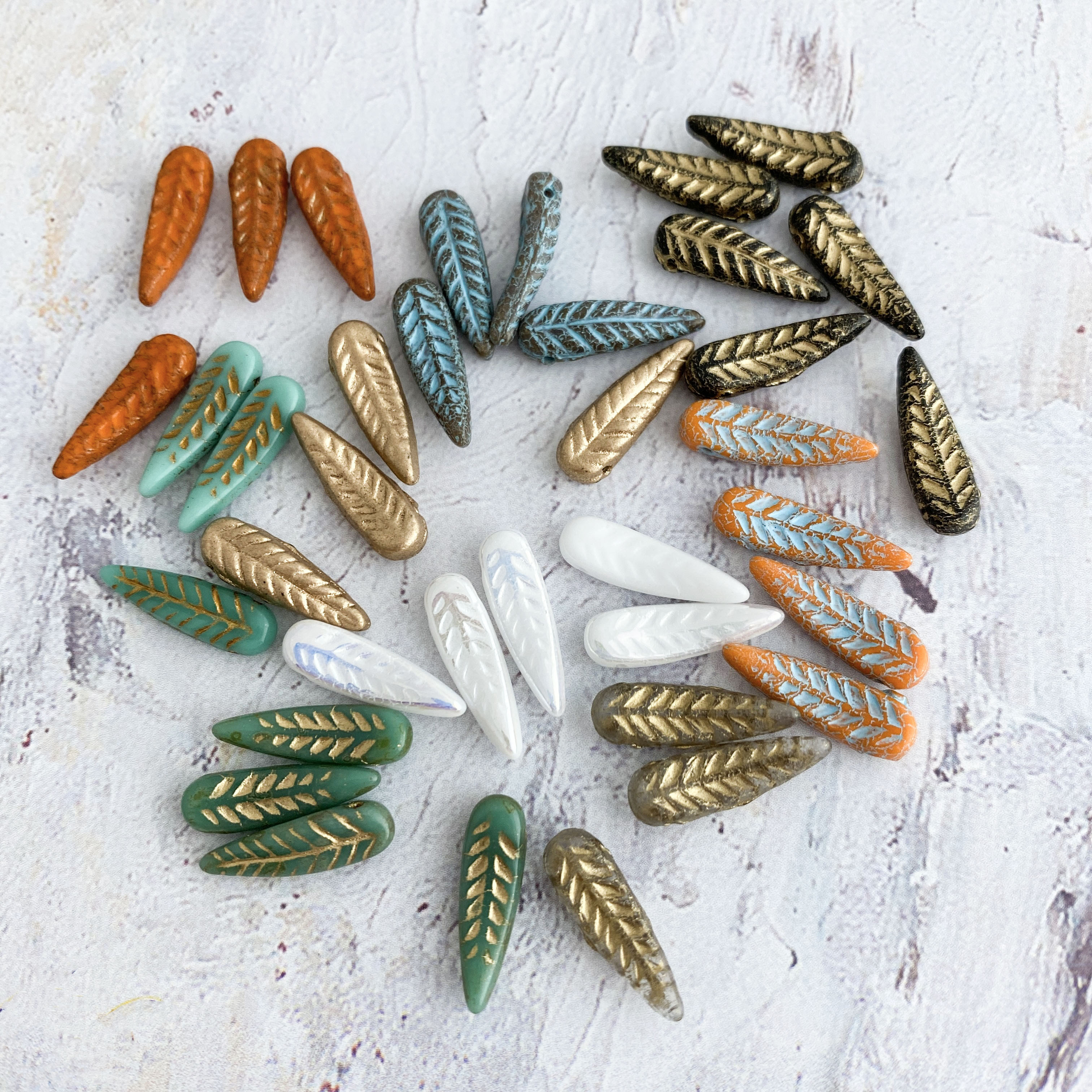 diy羽毛手工饰品捷克珠