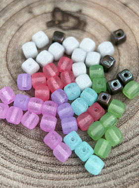 捷克珠4mm小方块5X7mm中方块多尺寸进口玻璃珠DIY手工饰品配件散