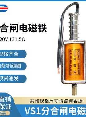 VS1分合闸线圈 ZN63分合闸电磁铁 DC220V 131.5欧  引线  可定制