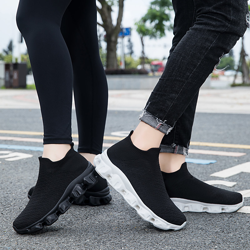 26春夏新款跨境超大码一脚蹬46网面轻便软底情侣鞋厚底飞织袜子鞋,流行男鞋,网面鞋,淘宝优惠券,粉丝福利购,淘宝优惠卷