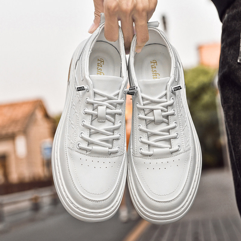26春夏新款潮流复古皮板鞋软底透气一脚蹬休闲板鞋商务正装小白鞋