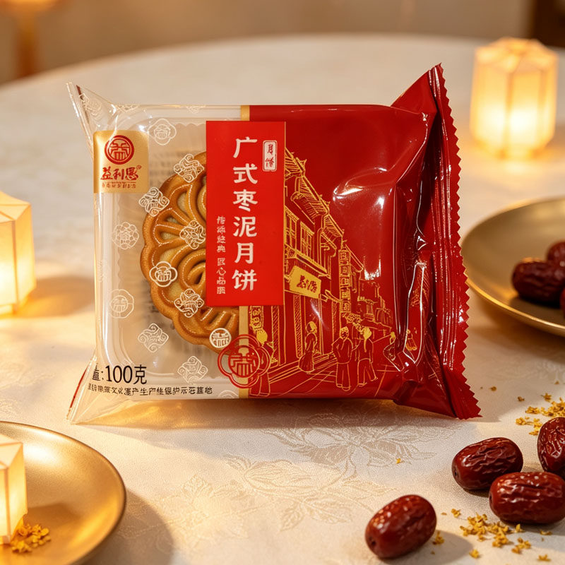 益康益利思广式枣泥月饼100g*5山东济南老字号中秋伴手礼传统糕点