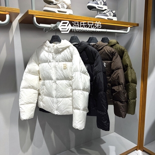 休闲保暖防风连帽鹅绒羽绒服外套3ADJB4056 男女时尚 MLB 25年冬季