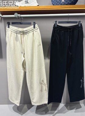 MLB25年秋季男女时尚休闲潮流老花复古宽松阔腿针织长裤3APTM0154