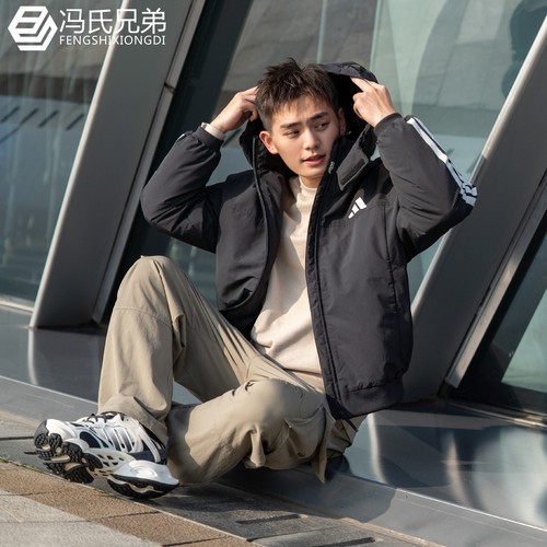 阿迪达斯保暖宽松情侣时尚羽绒服
