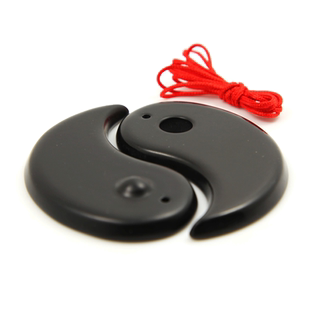 泗滨宝泗滨砭石太极佩吊坠情侣 一对 玄黄砭石刮痧三角雀按摩板