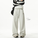 现货2026春季男女休闲宽松运动卫裤阔腿裤K2506-特P45，男装休闲裤，星座418-2