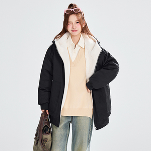 现货MY258854-特P85 2025冬季男女情侣休闲复古座山雕连帽棉服图片