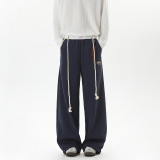 现货2025秋季复古撞色绑带男女运动休闲裤K2501-特P50，女装休闲裤，星座418-2