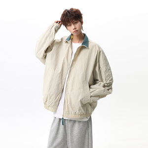 2026春季新款美式复古撞色翻领夹克 JK2699860-P65图片
