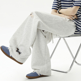 现货2026春季高品质趣味腊肠狗刺绣弯刀阔腿休闲裤K2507-特P50，男装休闲裤，星座418-2