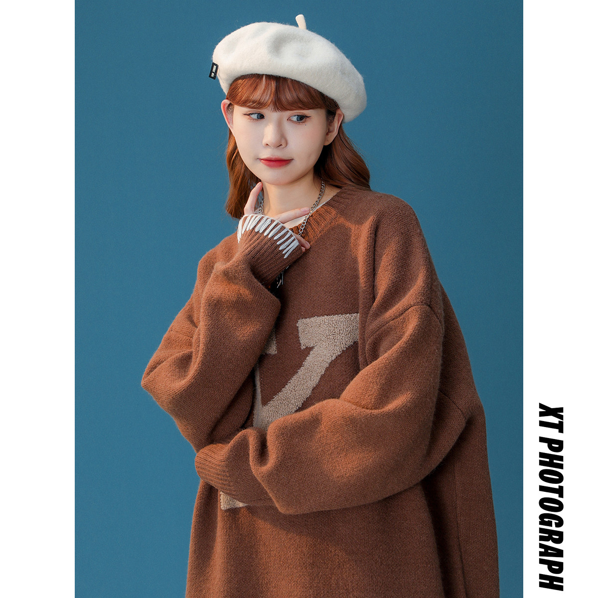 2023 Autumn/Winter Thickened Towel Embroidered Pullover Sweater Casual Couple Knitwear MY300-P68_voghion.com