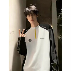 现货网图2026春季男女同穿半拉链户外骑行圆领长袖TX25280-特P45图片