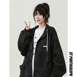 现货2025秋季新款美式扎染开衫卫衣男女休闲连帽外套WY2461-P60，女装短外套，星座418-2