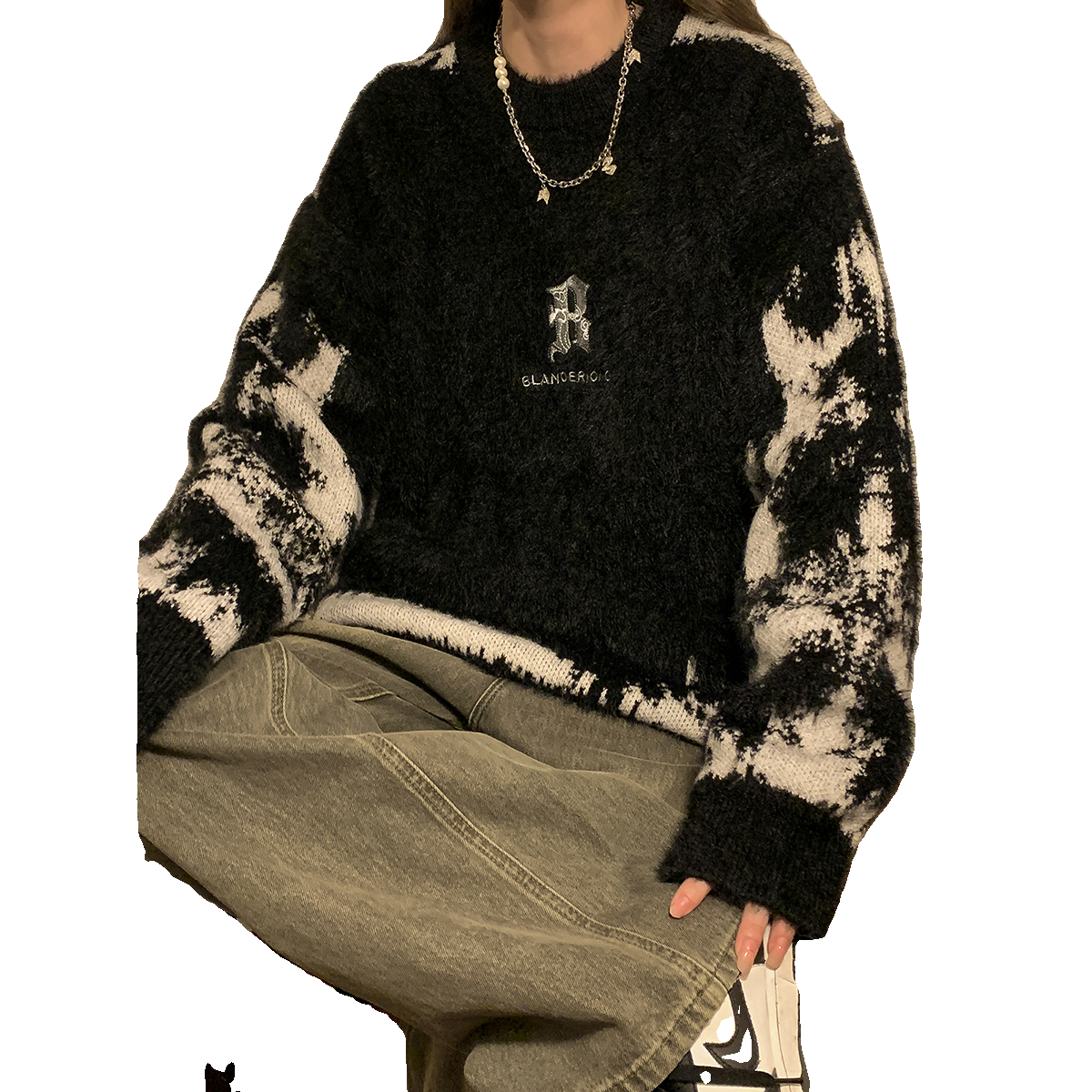 2023 Herbst/Winter Dicker Arctic Velvet Blockfarbenpullover American Knitwear SM216-P78_voghion.com