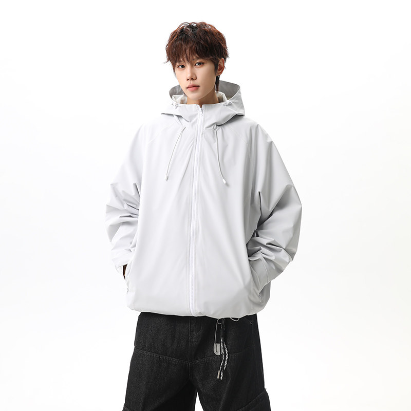 2026春季新款撞色辑明线连帽冲锋衣夹克男女情侣夹克JK269712-P68,男装夹克,星座418-2