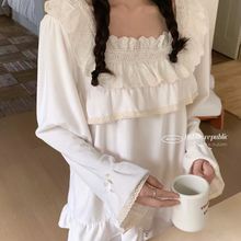 Public republic韩国海岛绒法式甜美荷叶边花边宫廷风家居服睡衣