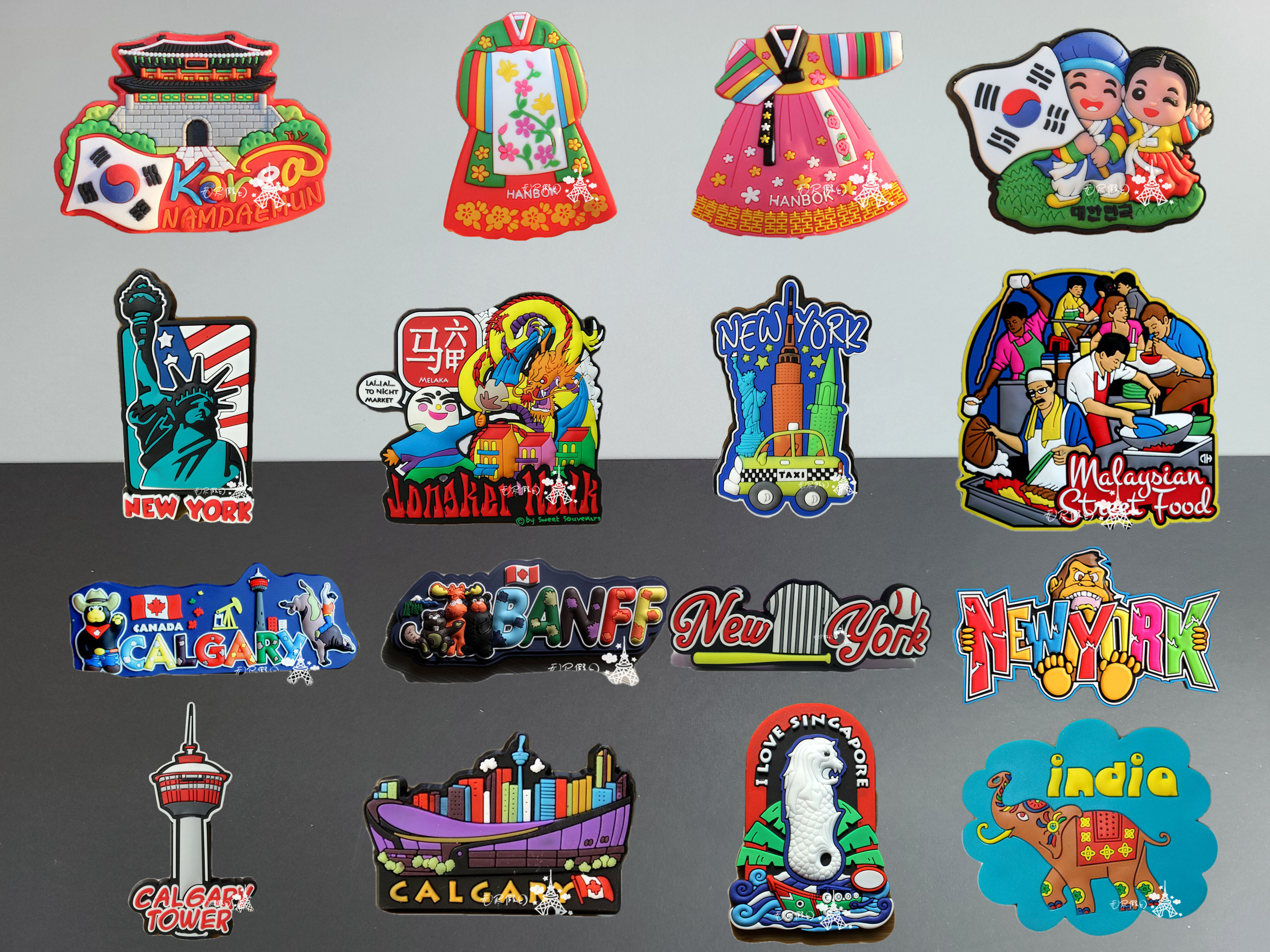 巴拿马多米尼加美国加拿大迪拜韩国马来西亚软胶旅行纪念冰箱磁贴