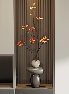 入户玄关装饰摆件仿真绿植花瓶客厅电视柜装饰品新款家用简易