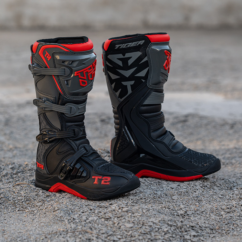 TR虎牌越野靴摩托车骑行鞋男防摔林道活动轴竞技长靴赛车鞋拉力靴