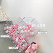 服装 店橱窗网格架ins网红店铺房间装 饰海洋球立方体铁艺拍摄道具