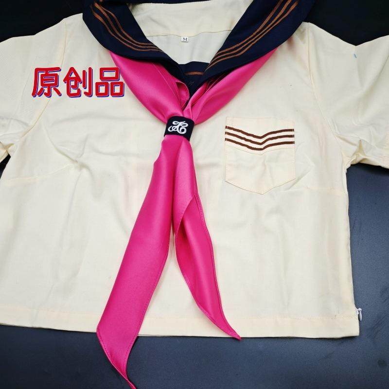 三角巾jk水手服领巾日系手打基础款学院风制服领结环扣纯白色黄色