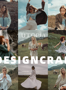 Lightroom预设Utopia乌托邦梦幻和谐自然室内肖像LUT摄影LR滤镜PS