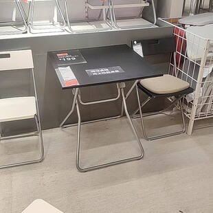 国内宜家冈德尔 折叠桌折叠椅黑色67x67 厘米济南代购