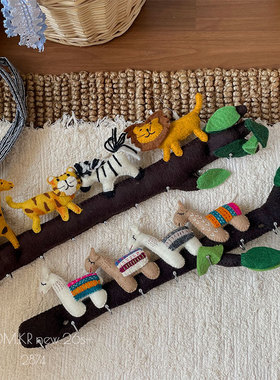 2026尼泊尔手工羊毛毡挂勾动物造型创意墙面装饰挂钩儿童装饰勾潮