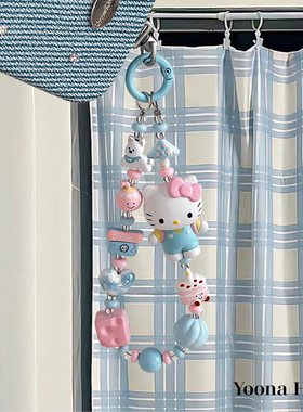 原创DIY正版Hello Kitty萌粒串珠手机链ccd挂绳手腕绳装饰女礼物