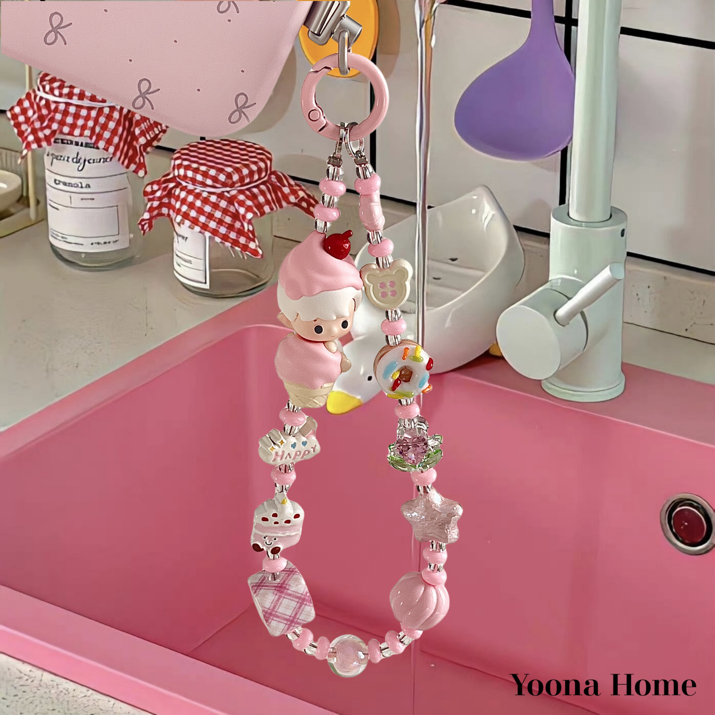 樱桃雪芭甜筒杯萌粒手机链挂绳