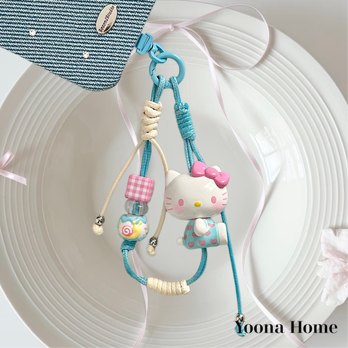 正版HelloKitty萌粒蜡绳手机链