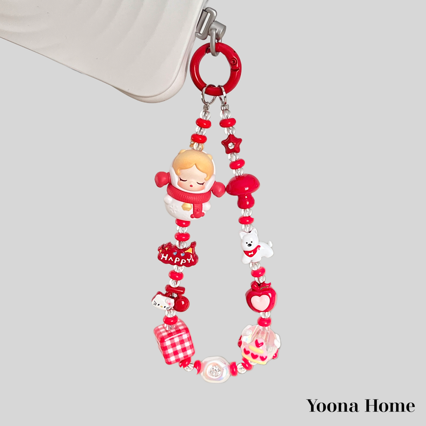 圣诞礼物雪人SP雪绒花萌粒手机链