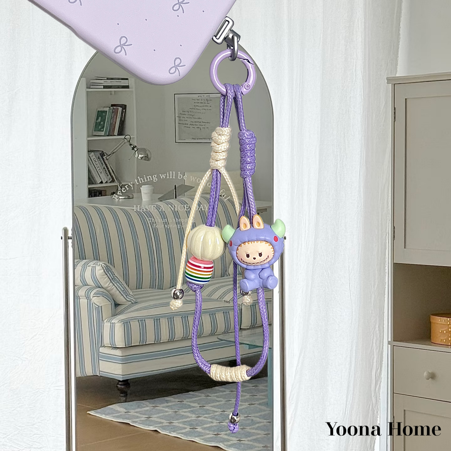 LABUBU迷你怪兽萌粒可提手机链