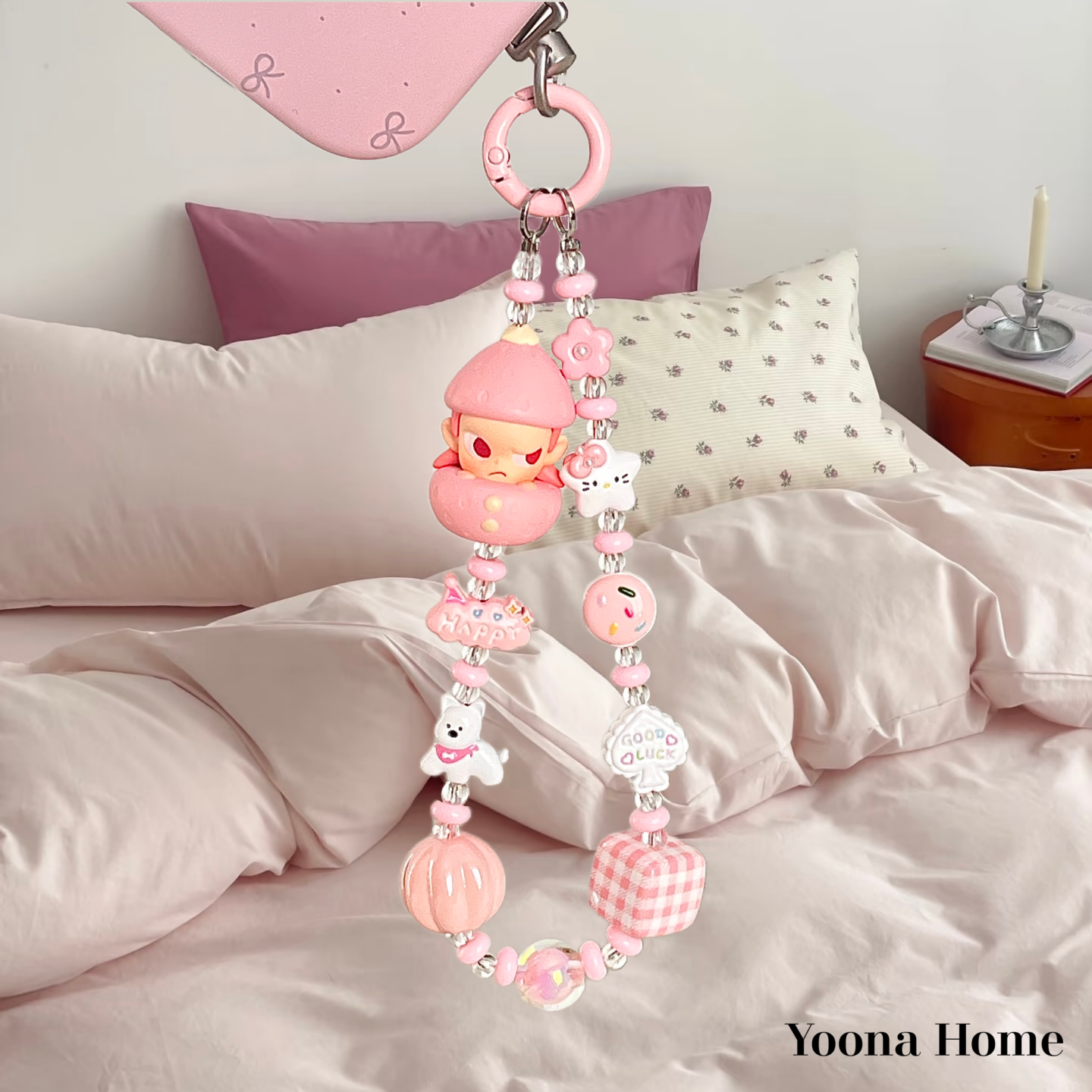 自制diy正版天使草莓手机链挂绳