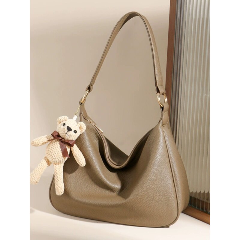 香港慵懒风月牙儿 头层牛皮腋下包2025新款 真皮女包百搭单肩斜跨