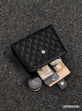 MK DA女包2025新款高级感真皮菱格小方包简约百搭链条单肩斜挎包