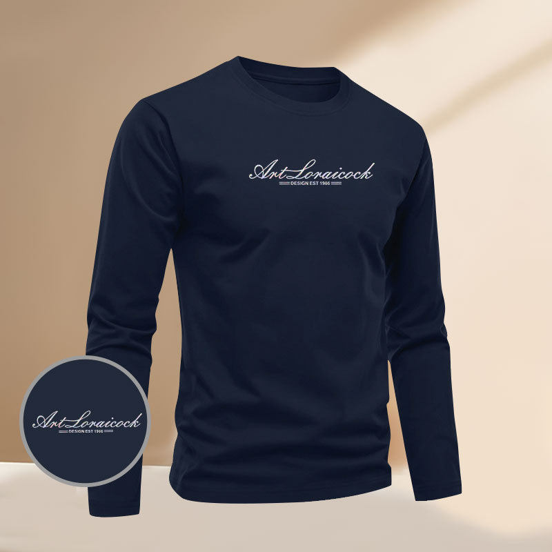 MAROLIO~圆领纯棉长袖T恤男春秋新款修身打底体恤男士休闲上衣潮