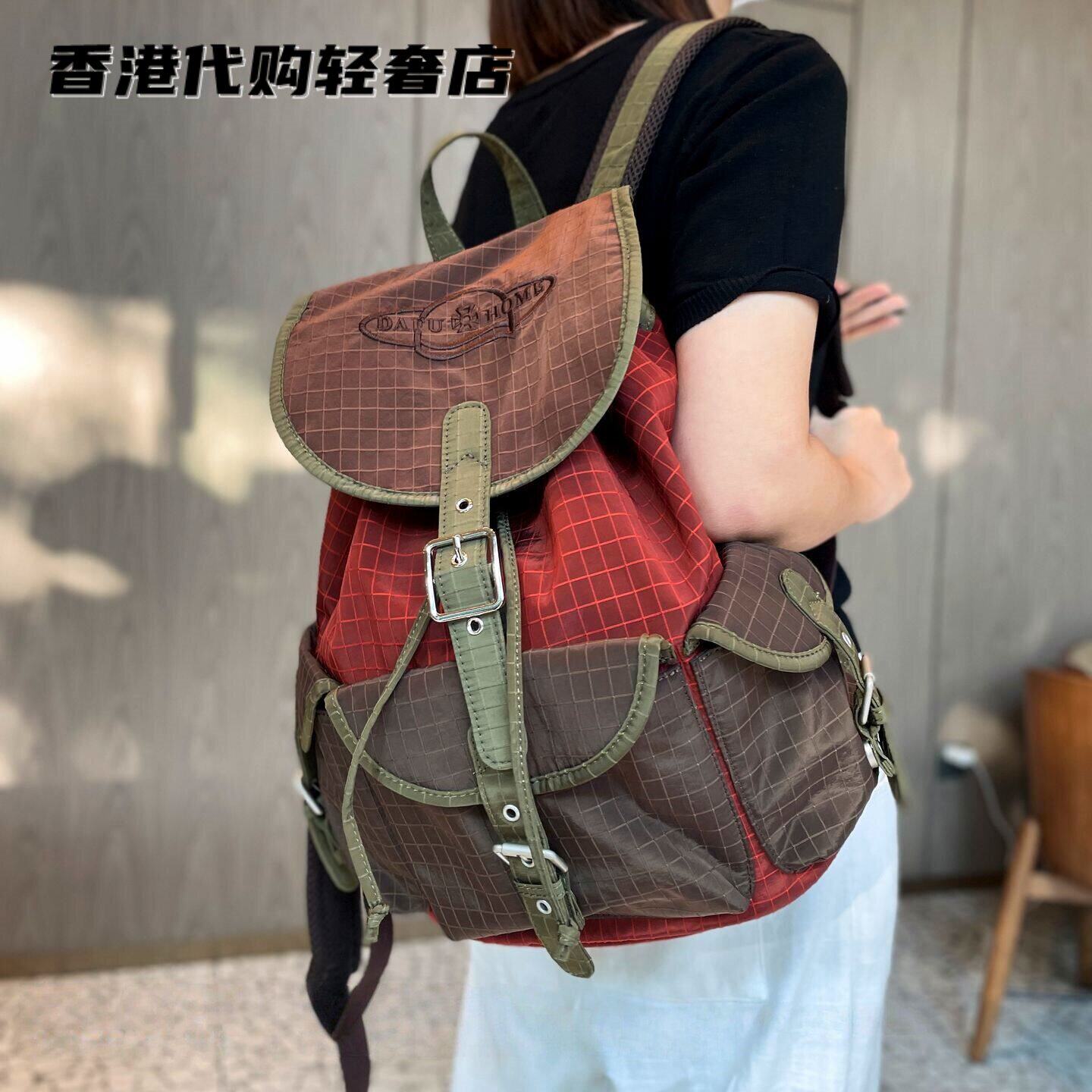 法国ZAMP新款时尚大容量撞色设计户外旅游双肩包女高颜值轻便背包