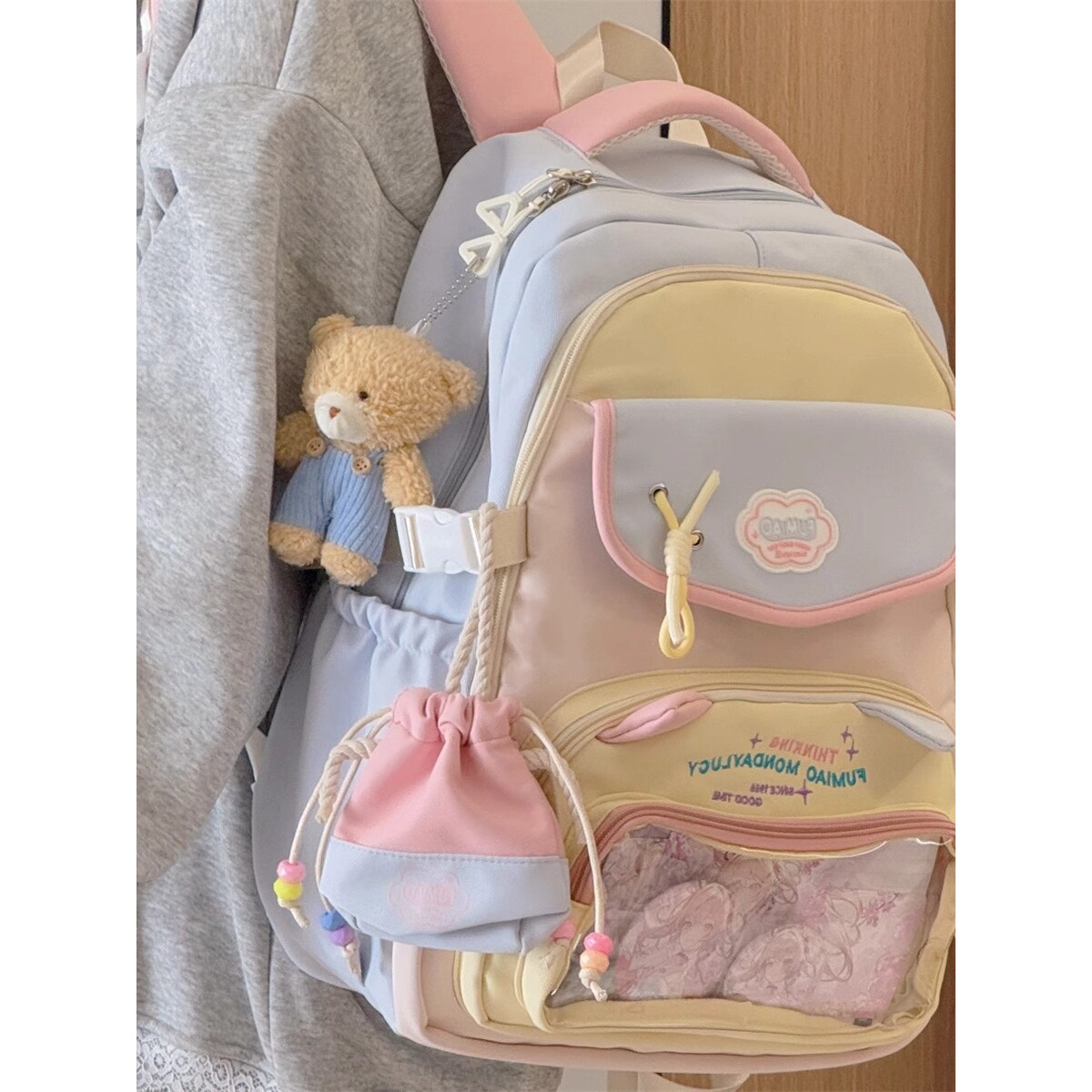 法国ZAMP多巴胺书包痛包初中女生小众高颜值双肩包大容量可爱背包