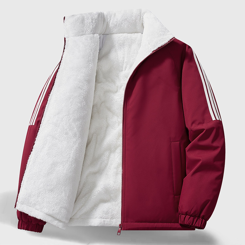 Mostarsea~宽松立领羊羔绒棉衣男冬季防风防水夹克加绒加厚防寒服