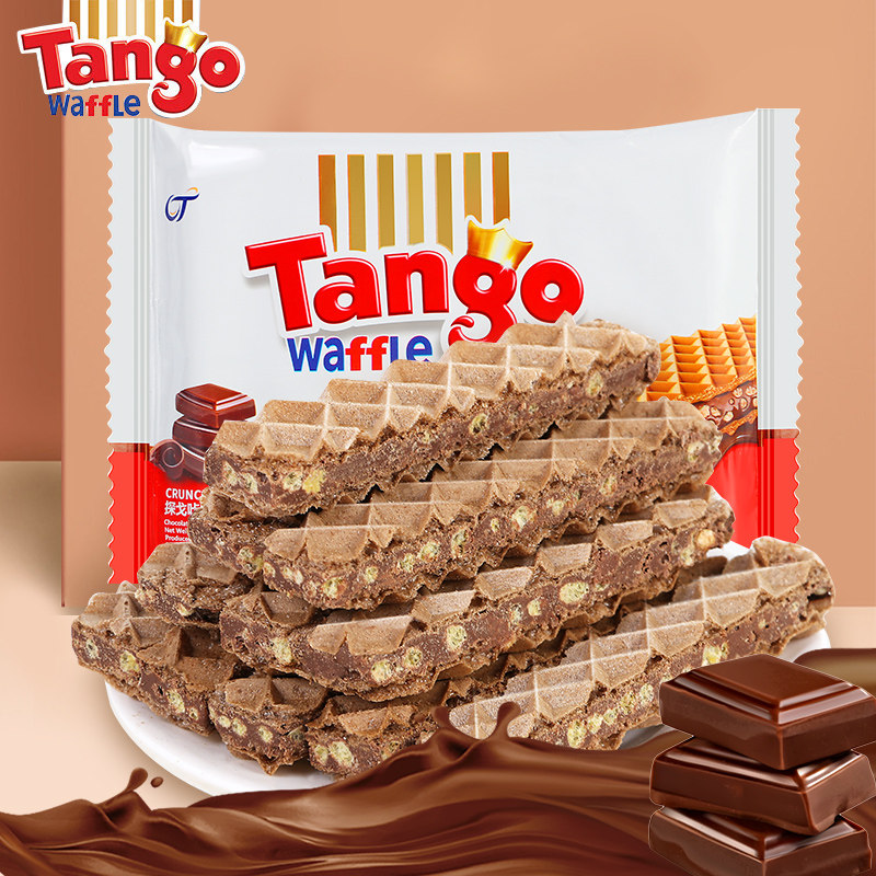 Tango探戈威化饼干印尼进口咔咔脆夹心巧克力味48g*5袋休闲零食