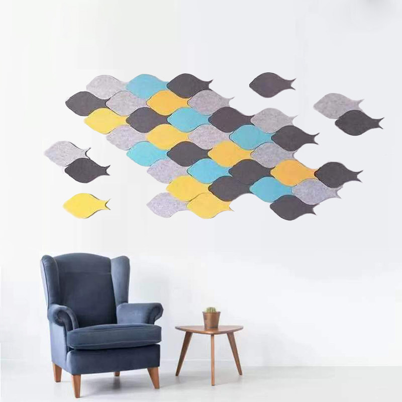 鱼群毛毡3d立体墙贴创意北欧环保防撞现代简约沙发电视背景墙卧室|ruв категории Домашний быт, наклейки, стены наклейки - от Buy2taobao.com для оказания профессиональной услуги покупки агента Taobao