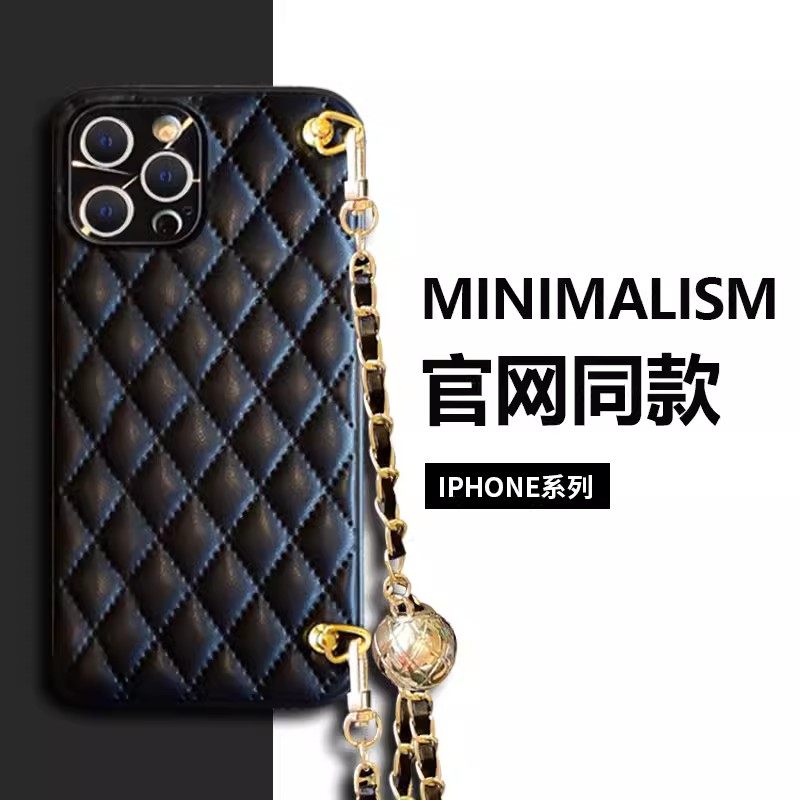 可调节伸缩链条 适用苹果15promax手机壳Air小香风iphone17高档斜挎16保护套14网红13女款plus背带挂绳12菱格