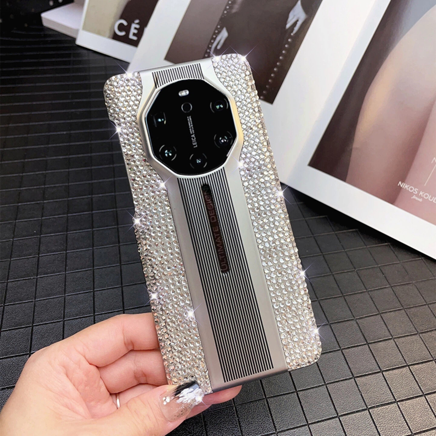 高端水钻!适用华为mate80手机壳镶钻mate70RS非凡大师全包mt60pro+防摔50小众E新款max可带挂绳40保时捷男女