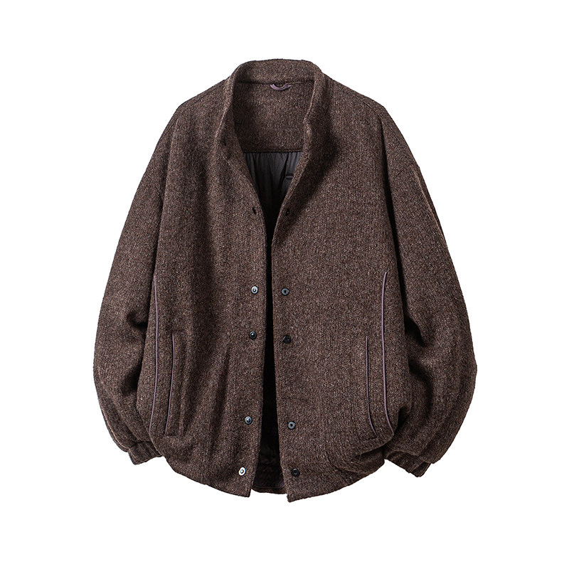 立体平铺冬季男士立领绵羊毛呢羽绒服外套9926-P300,男装羽绒服,电商D248